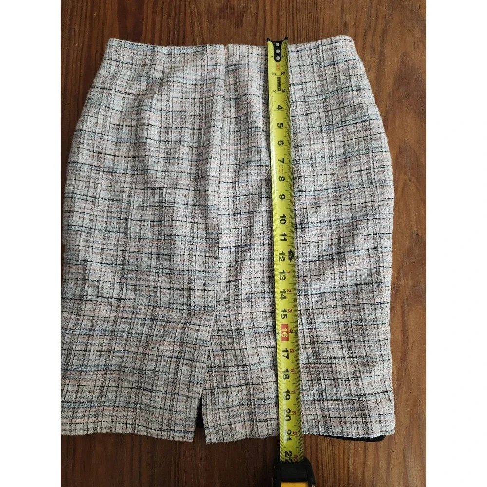 Banana Republic Pink Tweed Skirt Lined Back Slit Sz 2 Academia Office‎ Boardroom